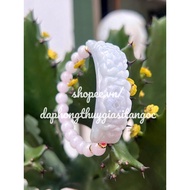 Jadite A Marble Bracelet Carved with Peony Beads 8.5mm Svip