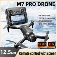 NEW M7 Drone Brushless Motor 8K with Screen Control  HD Dual Camera Folding Remote Control Aircraft 