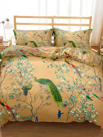 Graceful Peacock Art 3D Bedding Set Single Twin Double Queen King Cal King Size Bed Linen Set