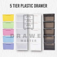 (READY STOCK) KGY 5008 Premium 5 Tier Plastic Drawer / Amari Plastik Besar 5 Tingkat / Transparent Drawer