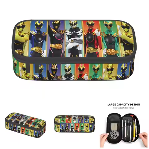Gozyu Wolf Super Sentai Gozyu Unicorn Pencil Case for Boys Girls Gozyu Eagle Tyranno Large Capacity 