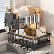 [in stock] Dish Rack with Drainage Tray, Multifunctional Storage Rack, Countertop Draining Rack, Int