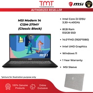 MSI Modern 14 C12M-271MY Laptop | i3-1215U | 8GB Ram/512GB SSD | 14.0"FHD/UHD Graphics | W11 | 1-Y W