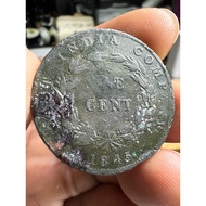 YY#34 – 1845 East India Company 1 Cent | Queen Victoria | Antique Copper Coin
