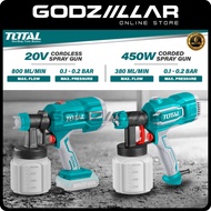 Total 450W Corded Spray Gun & 20V Cordless Spray Gun | TT3506 & TSGLI2001 | Paint Sprayer | Industri