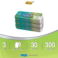 Cutie Compact 3 PLY (GREEN) Toilet Rolls (300's x 30)