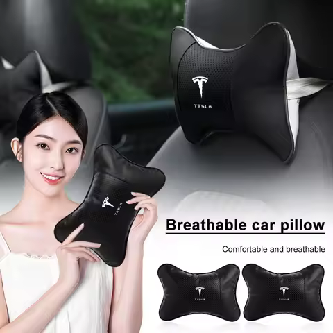 1/2pcs Car Seat Headrest Pillow Neck Support Protector Cushion For Tesla Model 3 Y S Roadster Cybert
