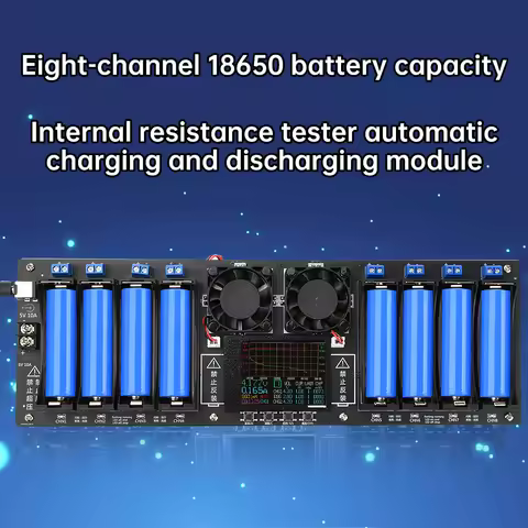 8 Channel 18650 Lithium Battery Capacity Tester Module MAh MWh Digital 18650 Battery Power Detector