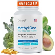 Purest® Methylated Multivitamin for Men & Women | Methylated B12 1000mcg, Biotin, B Complex with 600