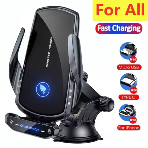 Wireless Charger Car Phone Holder Stand 15W Fast Charging Station For iPhone Xiaomi Samsung Huawei M