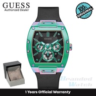[Official Warranty] Guess GW0202G5 Men's 2-Tone Case Black Genuine Leather Silicone Strap Watch