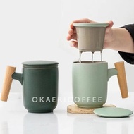 !! BARU !! Ceramic Tea Infuser Cup + Lid / Gelas Mug Keramik +