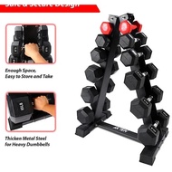 Rak Berat 6 tingkat Untuk Dumbbell (memuatkan 6 Pasang), Rak Dumbbell Latihan Kekuatan Stand Sahaja,