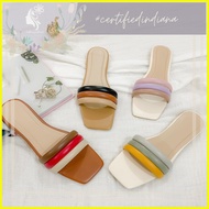 ♣ ∏ ♚ FUMA 3-strap padded flat slides