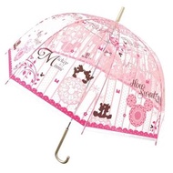 (免運費)迪士尼 Disney日版 雨傘 長遮 彎手柄 透明 長傘 戶外 便攜 米奇老鼠 米妮 (粉紅)