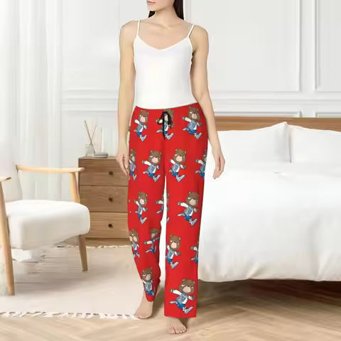 Custom Kanye West Pajama Pants Womens Cool Rapper Lounge Sleep Drawstring Sleepwear Bottoms with Poc