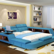 2m 2.2m Large Bed Cloth Bed Fabric Bed Double Bed Solid Wood Bed Wedding Bed 1.8/2.4m Lengthened Wid