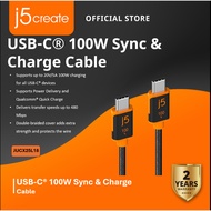 J5CREATE JUCX25L18 USB-C® 100W Sync & Charge Cable (1.8m / 3.0m) | Supports Up to 20V/5A 100W Chargi