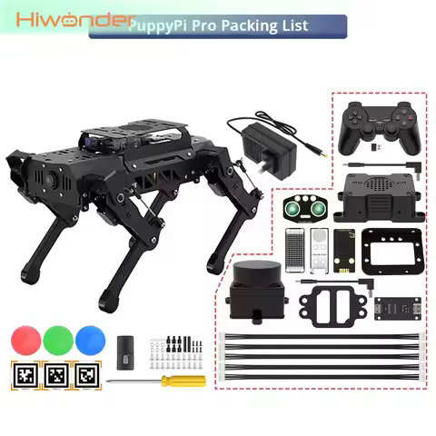 Hiwonder PuppyPi Pro Kit Robot Dog w/ Raspberry Pi 5๏ผ4GB/8GB๏ผ AI Vision, AI Voice Interaction & Sens