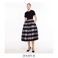 [asava ss24] Asava Voluminous Dress เดรสผู้หญิง แต่งวอลลุ่มที่กระโปรง คอกลม แขนสั้น กระเป๋าข้าง ซิปห