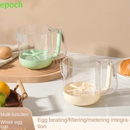 EPOCH Mixing Cup Whisk, with Clear Scale Manual Egg Beater, Creative Efficient Dust-proof Time Savin