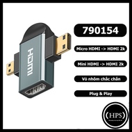 Micro HDMI & Mini HDMI to HDMI adapter - Connect camera, laptop, mobile screen - HPS