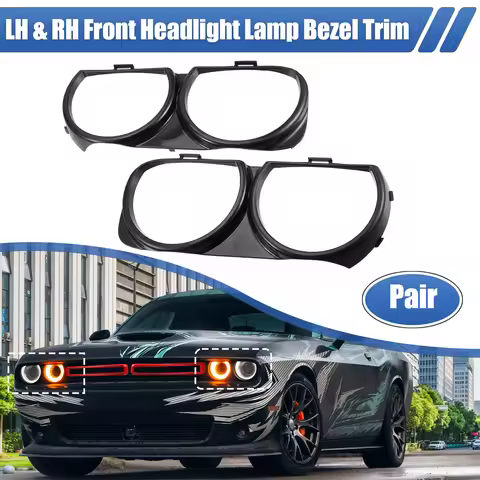 Uxcell 1 Pair Front Headlight Lamp Bezel Trim 68259053AB for Dodge Challenger 2015-2023