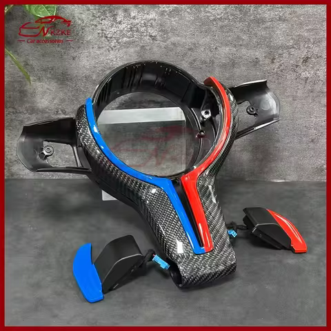 Carbon fiber steering wheel trim for BMW M-series F80 F82 F10 F06 F12 F13 F15 F16 M Sport F20 F22 F3