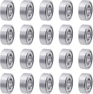 Bitray R188ZZ 20Pcs Deep Groove Ball Bearing 6.3x12.7x4.7mm Double Metal Shielded Ball Bearing