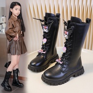 Leather Kids knee boots for kids girls Leather Boots Long Boots for Girls Black Princess Boots Kids 