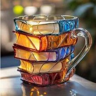 3D Book-Shaped Coffee Mug/Stacked Book Glass Cup - A Gift For Literature Lovers, Bookworms, Readers,