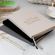 SAND Gratitude Journal, A5 Cloth Cover Five-minute Journal, Watercolor Cloth English Version Wear-Re