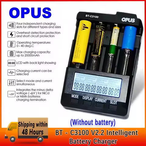 Standard Battery Charger Opus BT-C3100 V2.2 Digital Intelligent 4 Slots AA/AAA LCD Battery Charger t