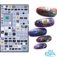 3D Nail Sticker Decorated with Alphabet Letter Pattern F121