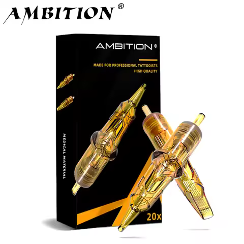 Ambition Glory Tattoo Cartridge Needles 20pcs 0.25mm 0.3mm 0.35mm Round Liner Shader Magnum Tattoo S