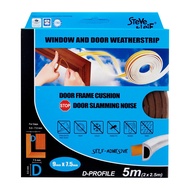 Steve & Leif D-Profile Weatherstrips 9X7.5mm 5 Meters Door/Window Seals (2X2.5m)
