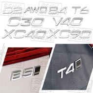 3D Metal Silver Car Letter Logo Emblem Badge Sticker For Volvo D2 D3 D4 D5 D6 D7 D8 T4 T5 T6 T8 B3 B