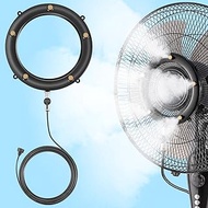 Fan Misters for Outside Patio, Mister Ring with 19.69FT (6M) Water Supply Line + 5 Brass Mist Nozzle