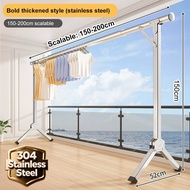 240CM Jemuran Baju Stainless Steel Single Jemuran Baju Lipat Stainless Steel Portable Jemuran Hanger
