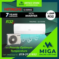 [MIGA] HITACHI R32 1HP NON INVERTER Air Conditioner RAS/RAC-EJ10CKM