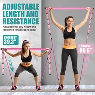 Pilates bar set adjustable fitness equipment 3-section bar squats, yoga fitness training