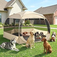 EighteenTek XXLarge Popup Portable Dog Houses, 10'x4.8'H Assembly-Free Gazebo-Style Dog Cot Cat Play