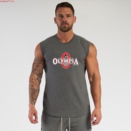 Men Summer Bodybuilding Vest Loose Gym Sveless Cotton Bodybuilding Tank Top
