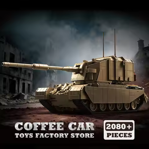 Military Anti Tank Gun Building Blocks 2080Pcs FV4005 Panzer Destroyer MOC Bricks Toys Army Armored 