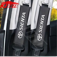 1/2pcs Carbon Leather Car Seat Belt Shoulder Protector Pad For Toyota Sienta G2 XP170 G3 XP210 2015-2023 TRD GR Sport Accessories