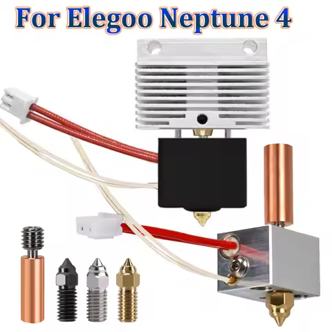 Hotend Kit For Elegoo Neptune 4 3D Printer Part Bimetal Heatbreak Heat Block Heater Thermistor For N