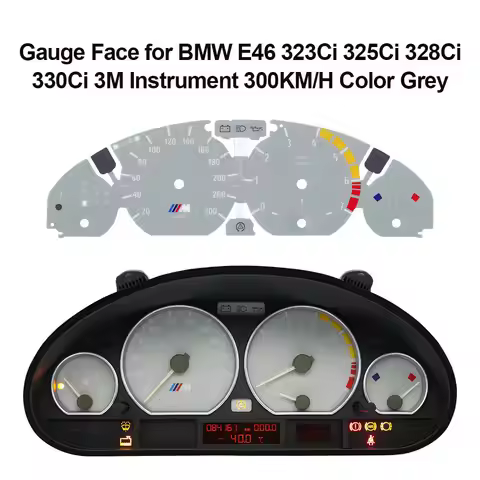 Gauge Face for BMW E46 323Ci 325Ci 328Ci 330Ci 3M Instrument 300KM/H Color Grey