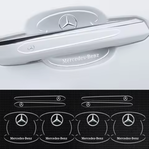 Car Door Handle Sticker Racing Sport Protection Decals Door Bowl For Mercedes Benz AMG B/C/E/S Class