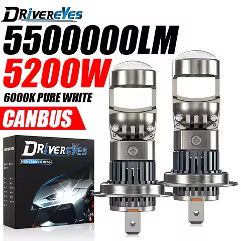 5200W H7 H11 LED Headlight Mini Lens Projector H9 9005 HB3 9006 HB4 H8 5500000LM 1:1 Mini Wireless P