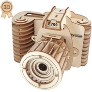 3D Wooden Puzzles Laser Engraving DIY Safe Assembly Constructor Kit Toy for Teens and Adults (F1 Cam